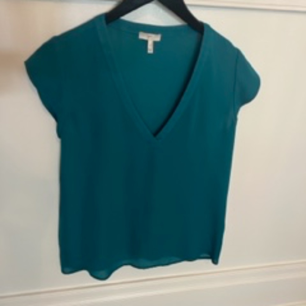 Joie  Silk V-neck sheer top